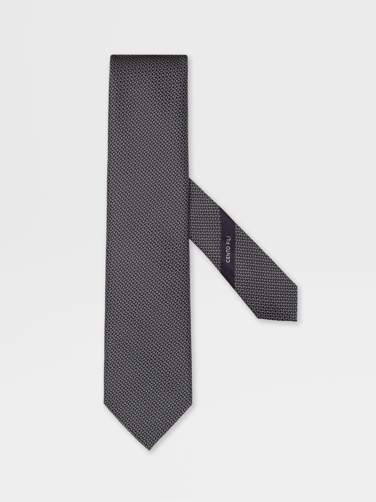 Dark Blue CENTO FILI Silk Tie